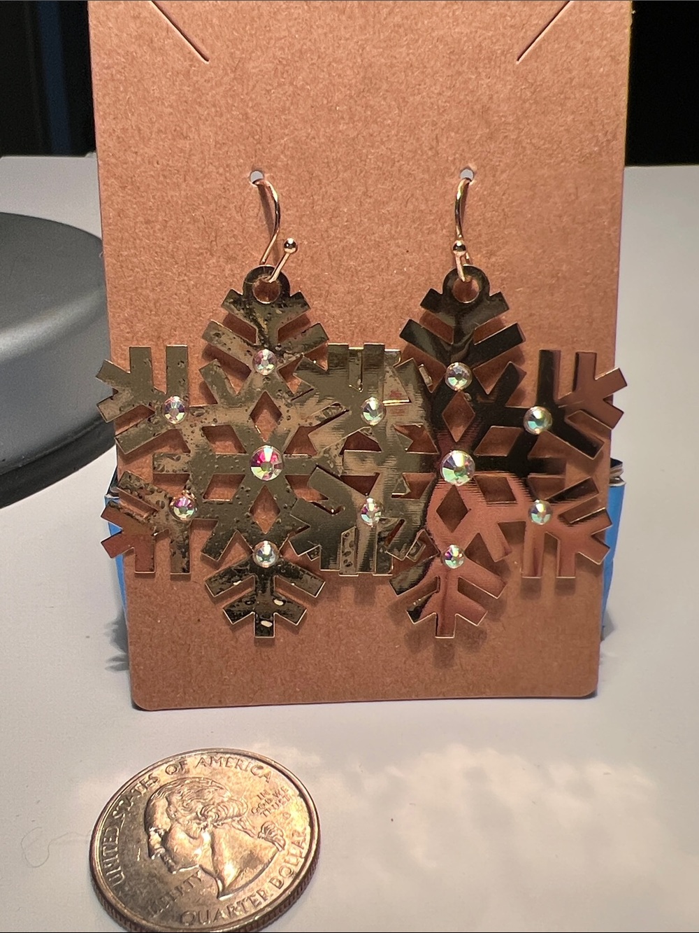 Gold Snowflake Drop Earrings - Women Jewelry
